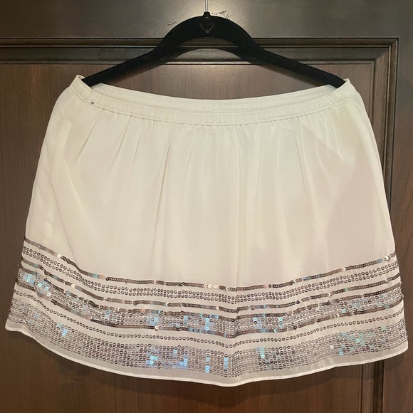 Abercrombie Sequin Mini Skirt, White, size M - Picture 2 of 5